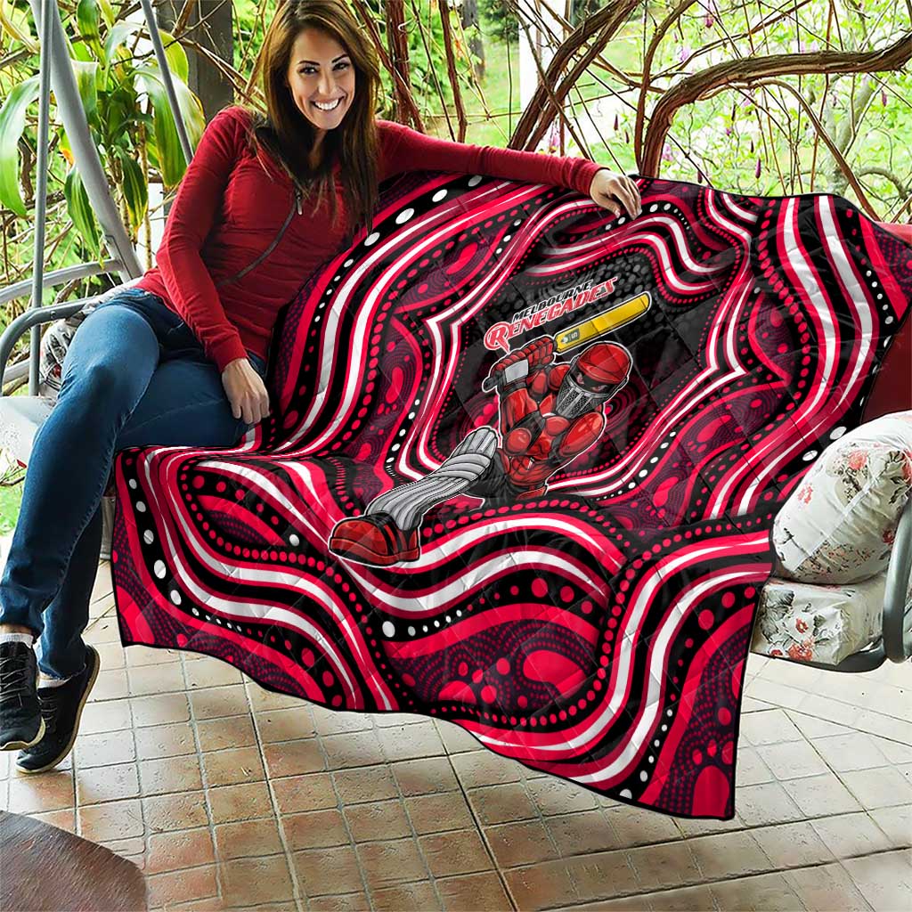 Melbourne Renegades Cricket Quilt Australian Cricket Mascot - Modern Indigenous Style