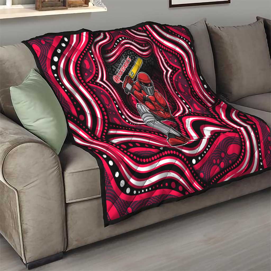Melbourne Renegades Cricket Quilt Australian Cricket Mascot - Modern Indigenous Style