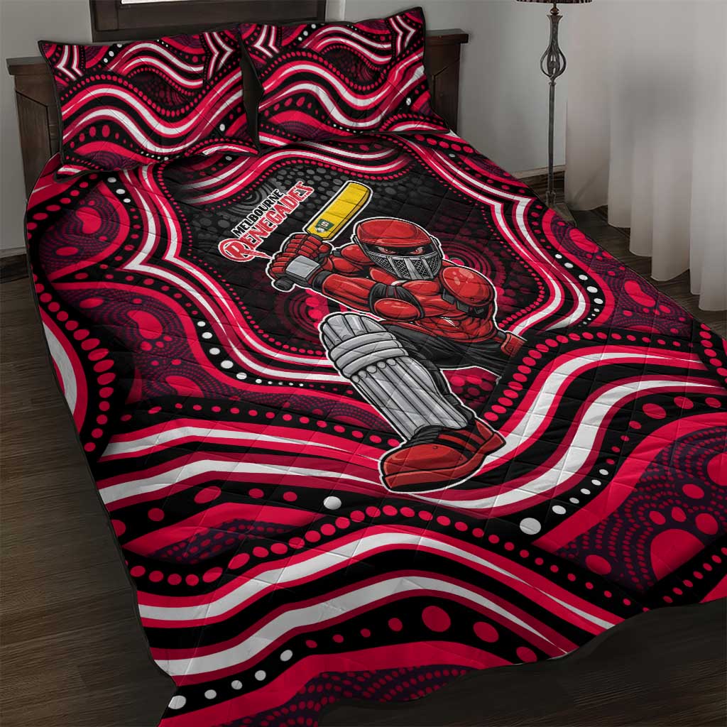 Melbourne Renegades Cricket Quilt Bed Set Australian Cricket Mascot - Modern Indigenous Style