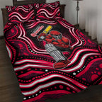 Melbourne Renegades Cricket Quilt Bed Set Australian Cricket Mascot - Modern Indigenous Style