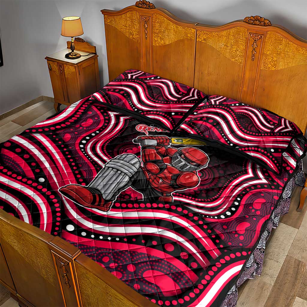 Melbourne Renegades Cricket Quilt Bed Set Australian Cricket Mascot - Modern Indigenous Style