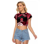 Melbourne Renegades Cricket Raglan Cropped T Shirt Australian Cricket Mascot - Modern Indigenous Style