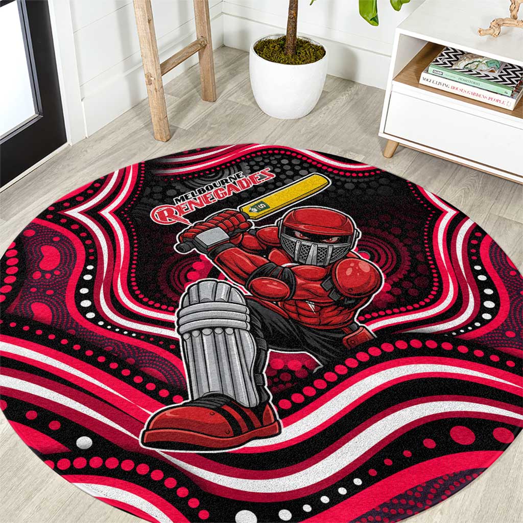 Melbourne Renegades Cricket Round Carpet Australian Cricket Mascot - Modern Indigenous Style