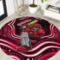 Melbourne Renegades Cricket Round Carpet Australian Cricket Mascot - Modern Indigenous Style
