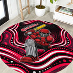 Melbourne Renegades Cricket Round Carpet Australian Cricket Mascot - Modern Indigenous Style