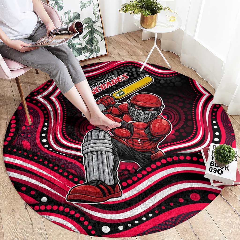 Melbourne Renegades Cricket Round Carpet Australian Cricket Mascot - Modern Indigenous Style