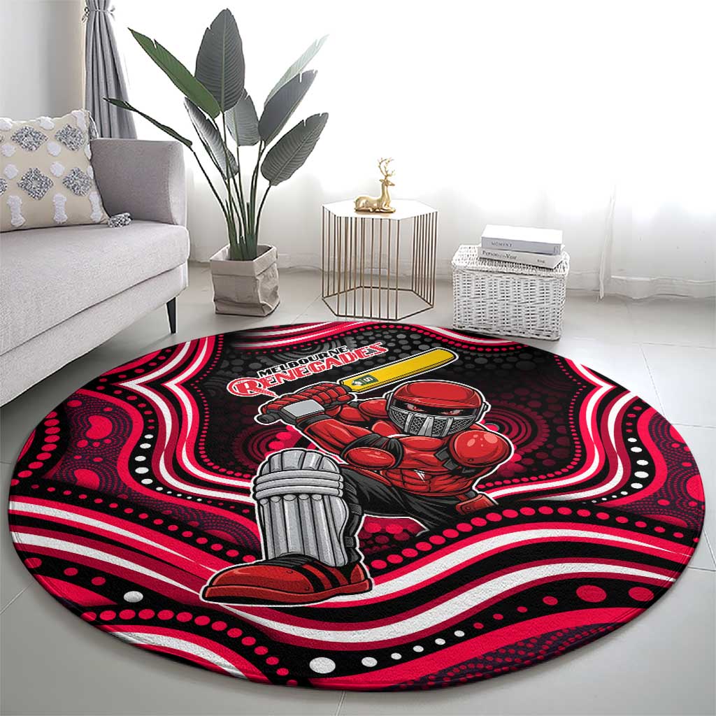 Melbourne Renegades Cricket Round Carpet Australian Cricket Mascot - Modern Indigenous Style