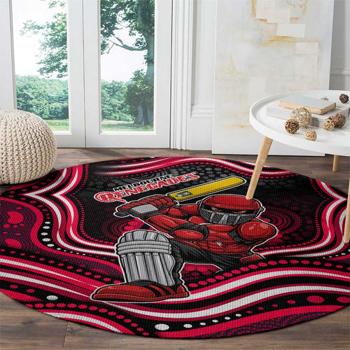Melbourne Renegades Cricket Round Carpet Australian Cricket Mascot - Modern Indigenous Style