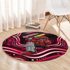 Melbourne Renegades Cricket Round Carpet Australian Cricket Mascot - Modern Indigenous Style