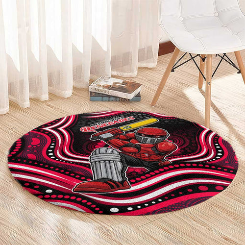 Melbourne Renegades Cricket Round Carpet Australian Cricket Mascot - Modern Indigenous Style
