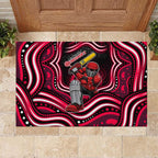 Melbourne Renegades Cricket Rubber Doormat Australian Cricket Mascot - Modern Indigenous Style