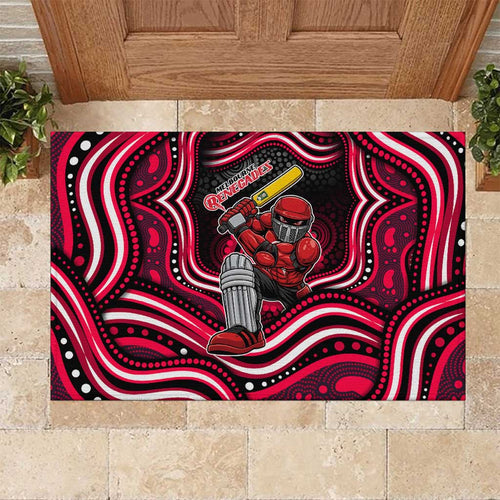 Melbourne Renegades Cricket Rubber Doormat Australian Cricket Mascot - Modern Indigenous Style