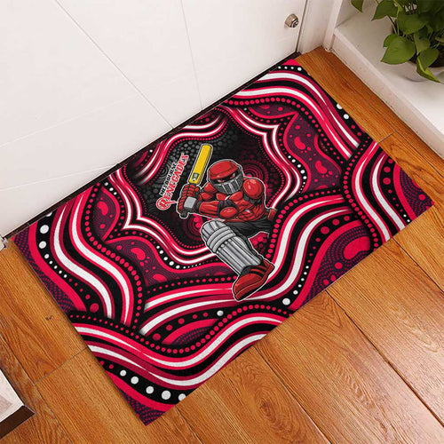 Melbourne Renegades Cricket Rubber Doormat Australian Cricket Mascot - Modern Indigenous Style