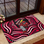 Melbourne Renegades Cricket Rubber Doormat Australian Cricket Mascot - Modern Indigenous Style