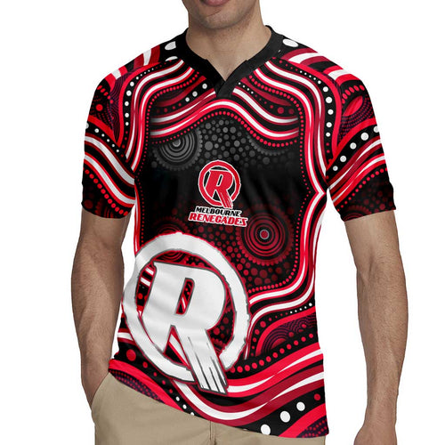 Melbourne Renegades Cricket Rugby Jersey Australian Cricket Mascot - Modern Indigenous Style