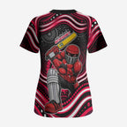 Melbourne Renegades Cricket Scrub Top Australian Cricket Mascot - Modern Indigenous Style