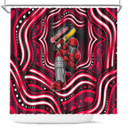 Melbourne Renegades Cricket Shower Curtain Australian Cricket Mascot - Modern Indigenous Style