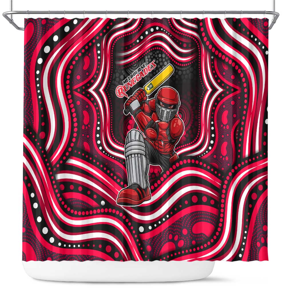 Melbourne Renegades Cricket Shower Curtain Australian Cricket Mascot - Modern Indigenous Style