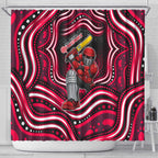 Melbourne Renegades Cricket Shower Curtain Australian Cricket Mascot - Modern Indigenous Style