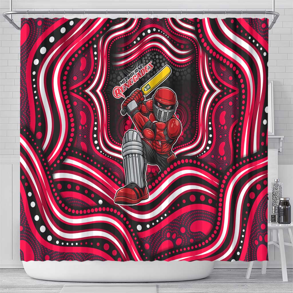 Melbourne Renegades Cricket Shower Curtain Australian Cricket Mascot - Modern Indigenous Style