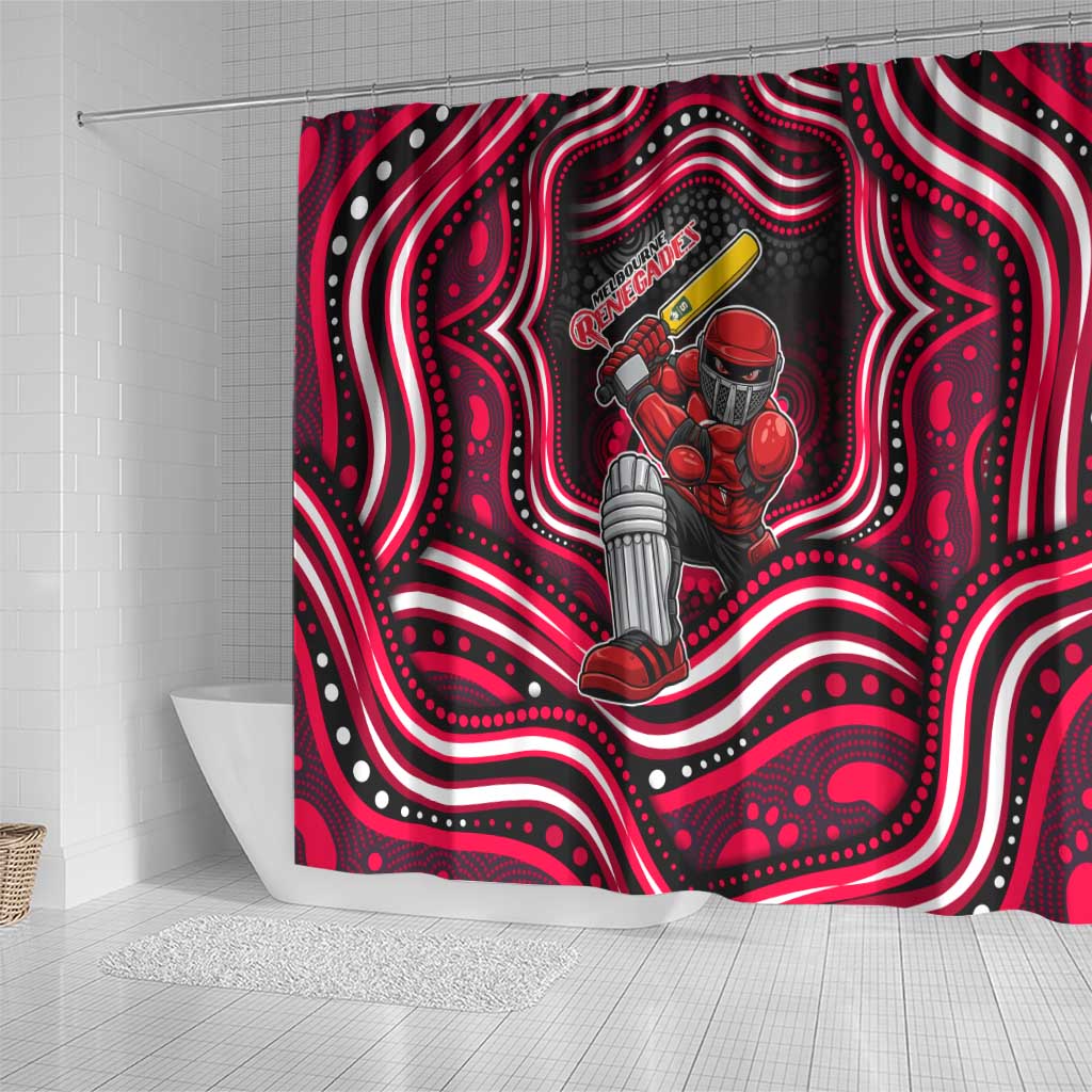 Melbourne Renegades Cricket Shower Curtain Australian Cricket Mascot - Modern Indigenous Style