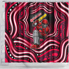 Melbourne Renegades Cricket Shower Curtain Australian Cricket Mascot - Modern Indigenous Style