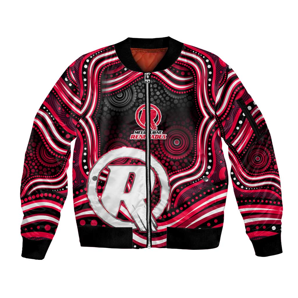 Melbourne Renegades Cricket Sleeve Zip Bomber Jacket Australian Cricket Mascot - Modern Indigenous Style