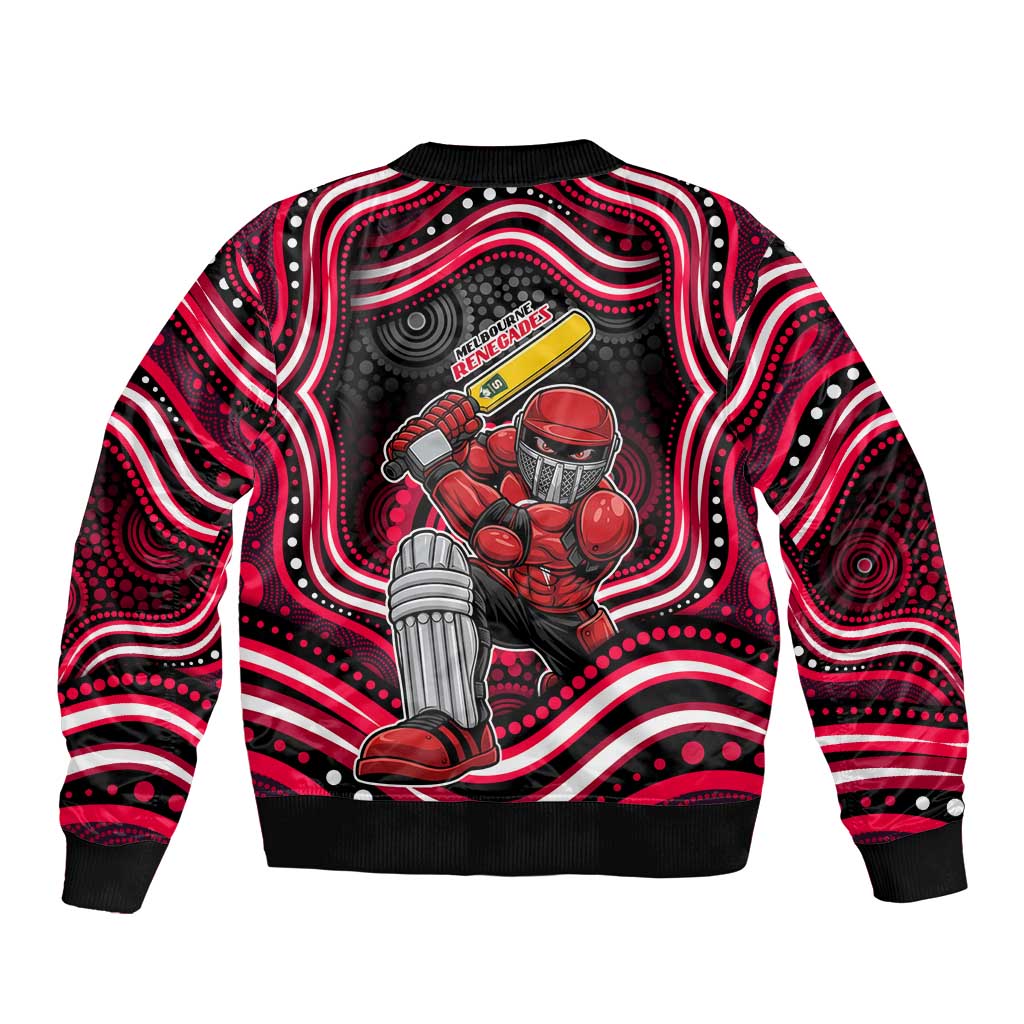 Melbourne Renegades Cricket Sleeve Zip Bomber Jacket Australian Cricket Mascot - Modern Indigenous Style