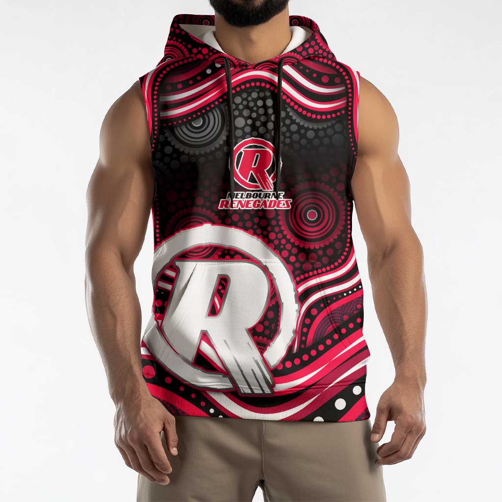 Melbourne Renegades Cricket Sleeveless Hoodie Australian Cricket Mascot - Modern Indigenous Style