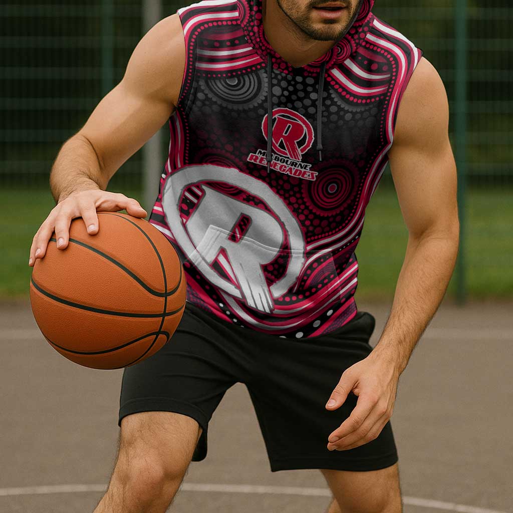 Melbourne Renegades Cricket Sleeveless Hoodie Australian Cricket Mascot - Modern Indigenous Style