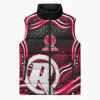 Melbourne Renegades Cricket Sleeveless Puffer Jacket Australian Cricket Mascot - Modern Indigenous Style