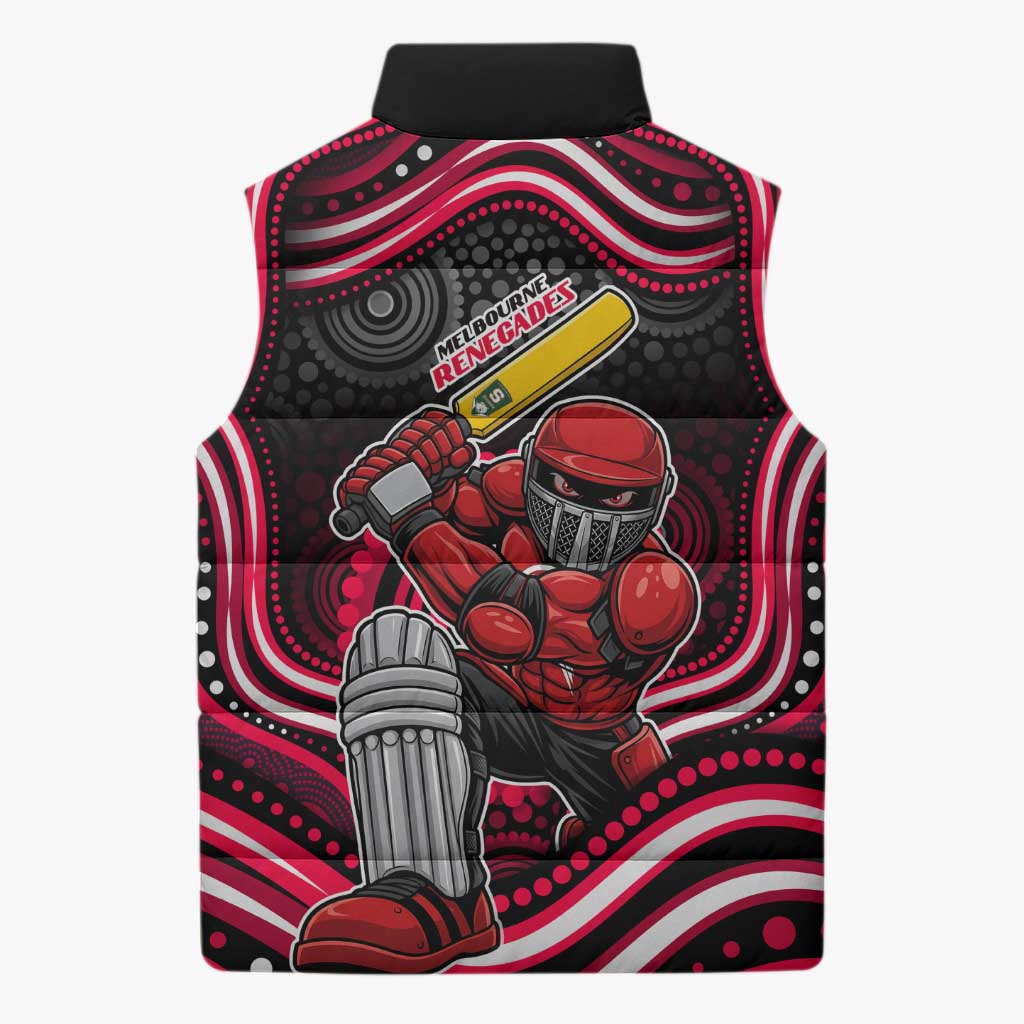 Melbourne Renegades Cricket Sleeveless Puffer Jacket Australian Cricket Mascot - Modern Indigenous Style