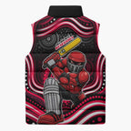 Melbourne Renegades Cricket Sleeveless Puffer Jacket Australian Cricket Mascot - Modern Indigenous Style
