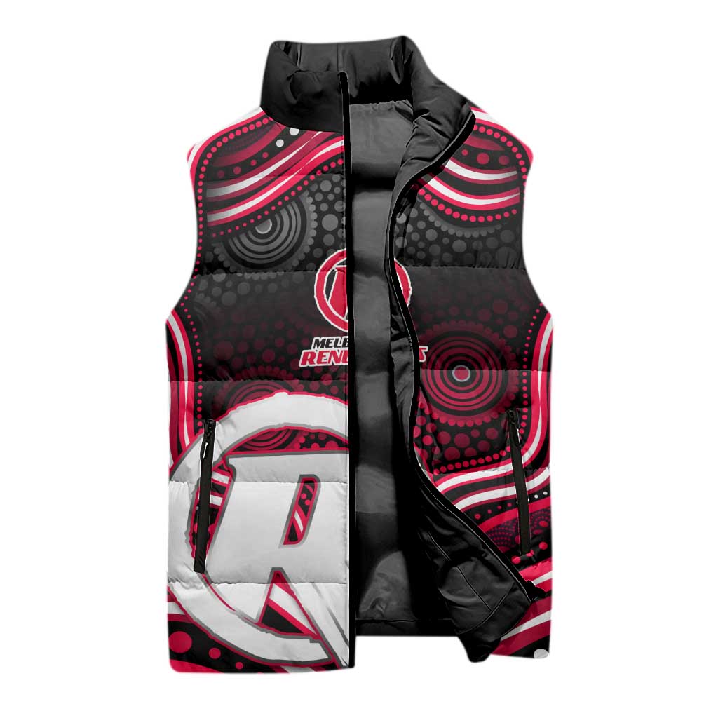 Melbourne Renegades Cricket Sleeveless Puffer Jacket Australian Cricket Mascot - Modern Indigenous Style