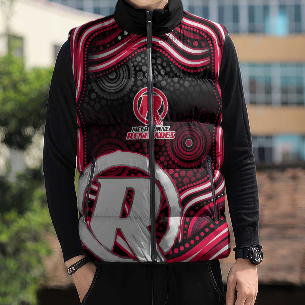 Melbourne Renegades Cricket Sleeveless Puffer Jacket Australian Cricket Mascot - Modern Indigenous Style