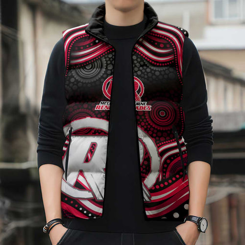 Melbourne Renegades Cricket Sleeveless Puffer Jacket Australian Cricket Mascot - Modern Indigenous Style