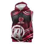 Melbourne Renegades Cricket Sleeveless Zip Hoodie Australian Cricket Mascot - Modern Indigenous Style