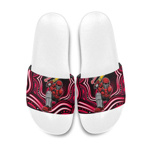 Melbourne Renegades Cricket Slide Sandals Australian Cricket Mascot - Modern Indigenous Style