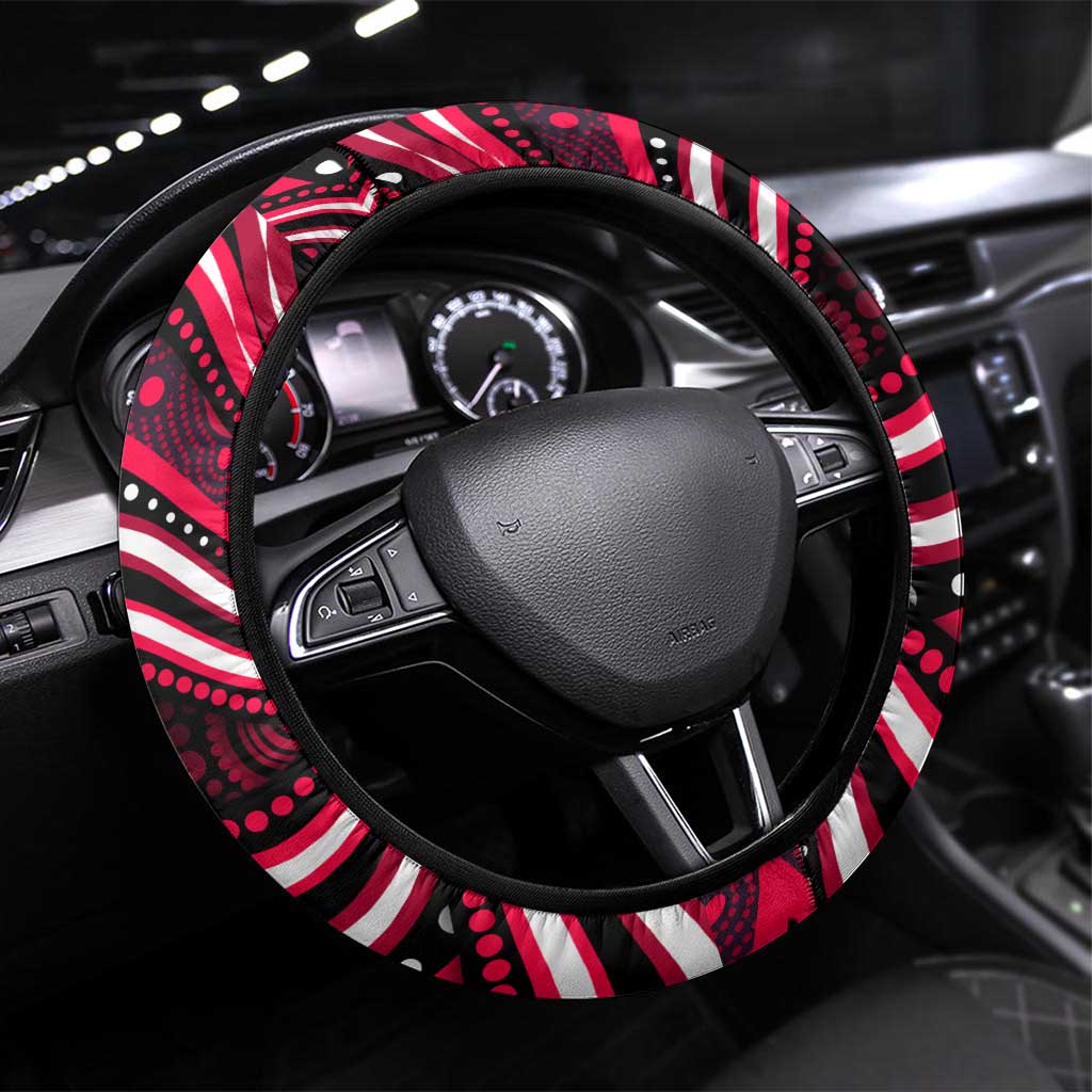Melbourne Renegades Cricket Steering Wheel Cover Australian Cricket Mascot - Modern Indigenous Style
