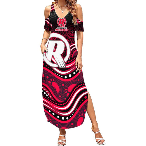 Melbourne Renegades Cricket Summer Maxi Dress Australian Cricket Mascot - Modern Indigenous Style