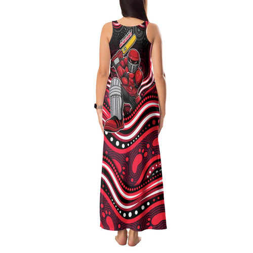 Melbourne Renegades Cricket Tank Maxi Dress Australian Cricket Mascot - Modern Indigenous Style