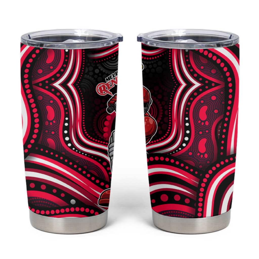 Melbourne Renegades Cricket Tumbler Cup Australian Cricket Mascot - Modern Indigenous Style