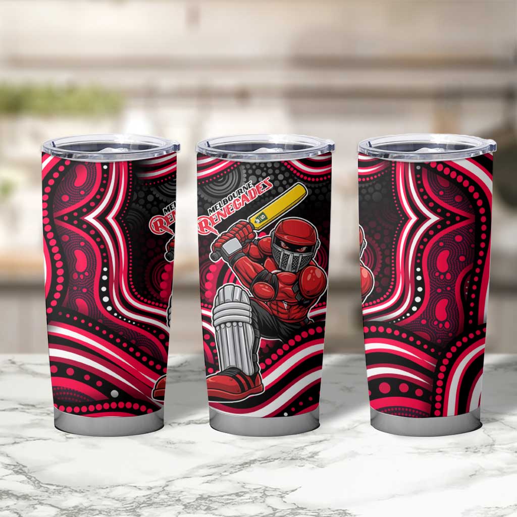 Melbourne Renegades Cricket Tumbler Cup Australian Cricket Mascot - Modern Indigenous Style