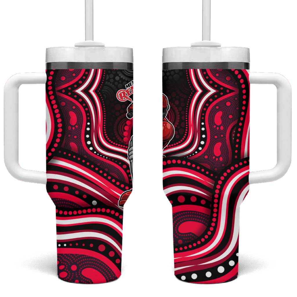 Melbourne Renegades Cricket Tumbler With Handle Australian Cricket Mascot - Modern Indigenous Style