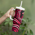 Melbourne Renegades Cricket Tumbler With Handle Australian Cricket Mascot - Modern Indigenous Style