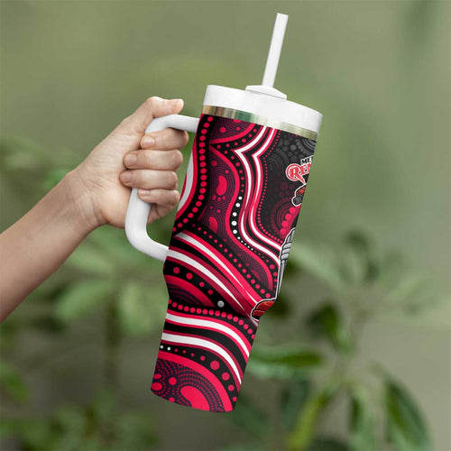 Melbourne Renegades Cricket Tumbler With Handle Australian Cricket Mascot - Modern Indigenous Style