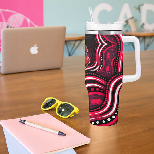 Melbourne Renegades Cricket Tumbler With Handle Australian Cricket Mascot - Modern Indigenous Style