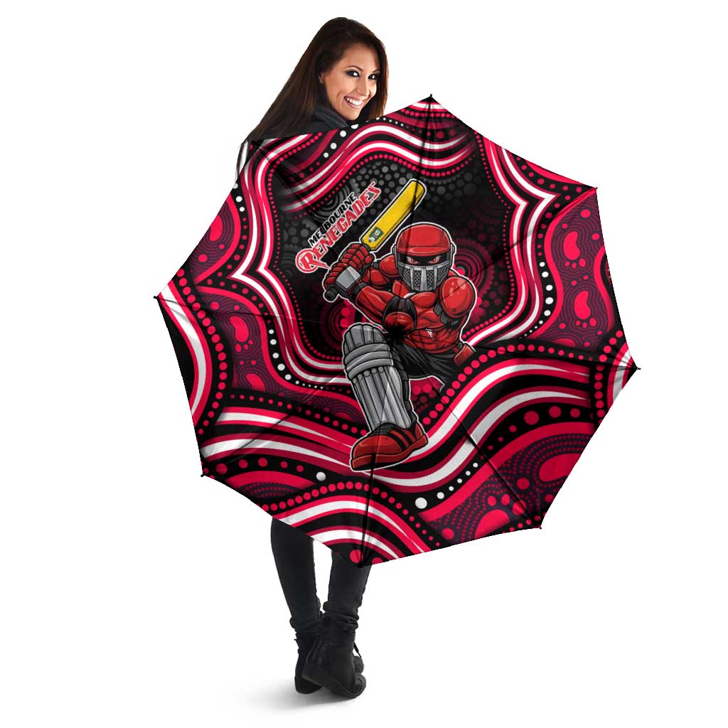 Melbourne Renegades Cricket Umbrella Australian Cricket Mascot - Modern Indigenous Style