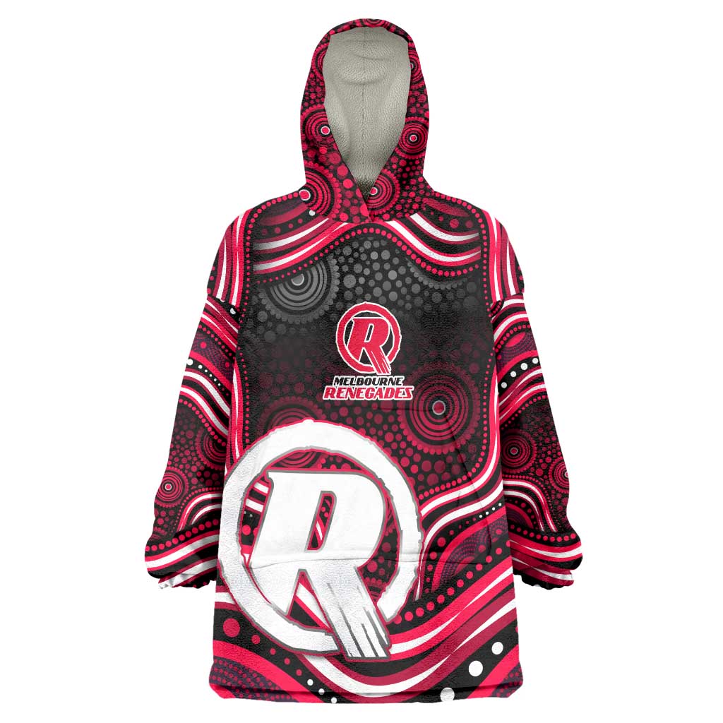 Melbourne Renegades Cricket Wearable Blanket Hoodie Australian Cricket Mascot - Modern Indigenous Style