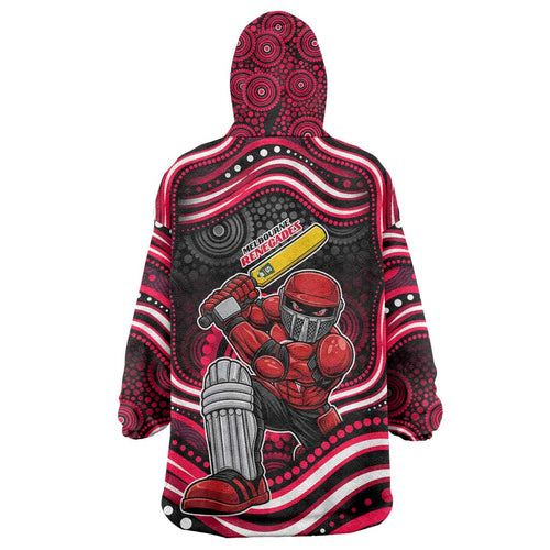 Melbourne Renegades Cricket Wearable Blanket Hoodie Australian Cricket Mascot - Modern Indigenous Style